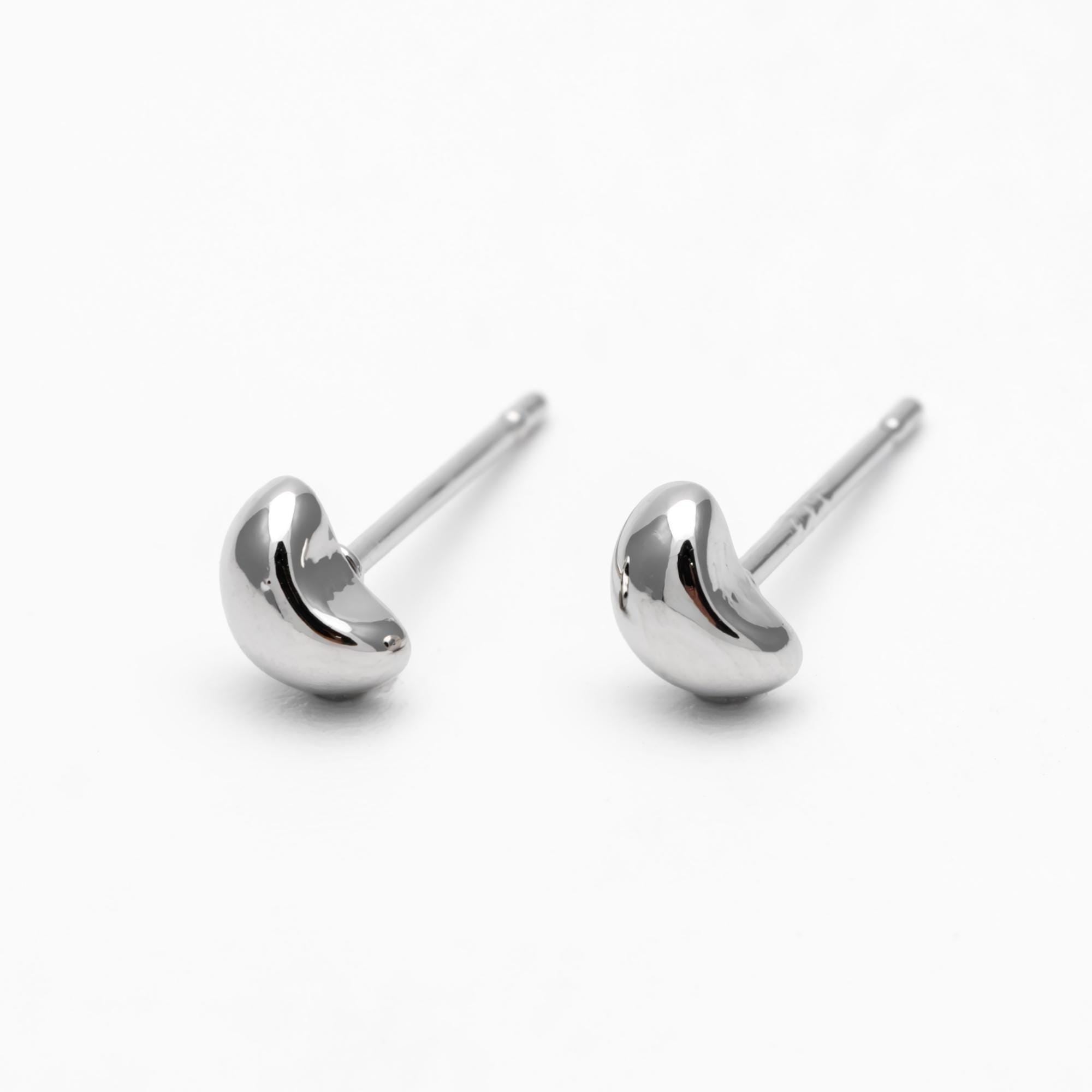 10pcs Gold/ Silver Tiny Pea Earrings 5.5mm, Real Gold/ Rhodium Plated Brass Minimalist Stud Earrings (#GB-4256)